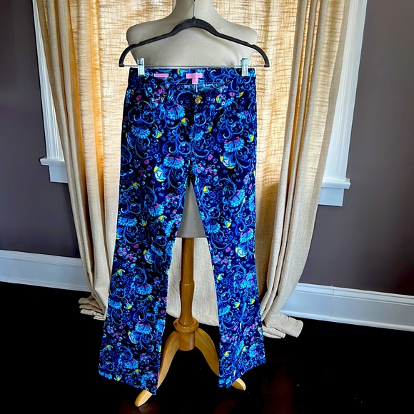 Lily Pulitzer patterned corduroy pants, size 2 - Picture 1 of 3